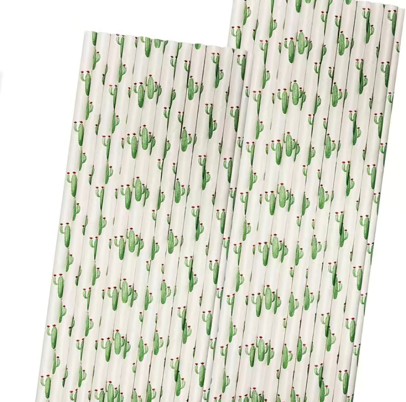Cactus Themed Paper Straws