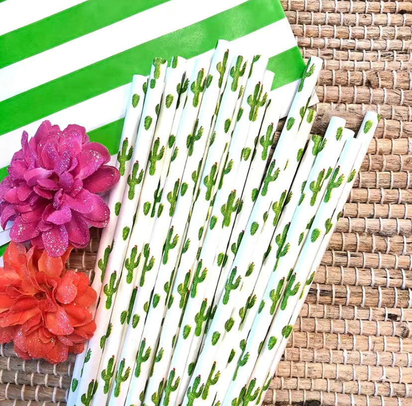 Cactus Themed Paper Straws